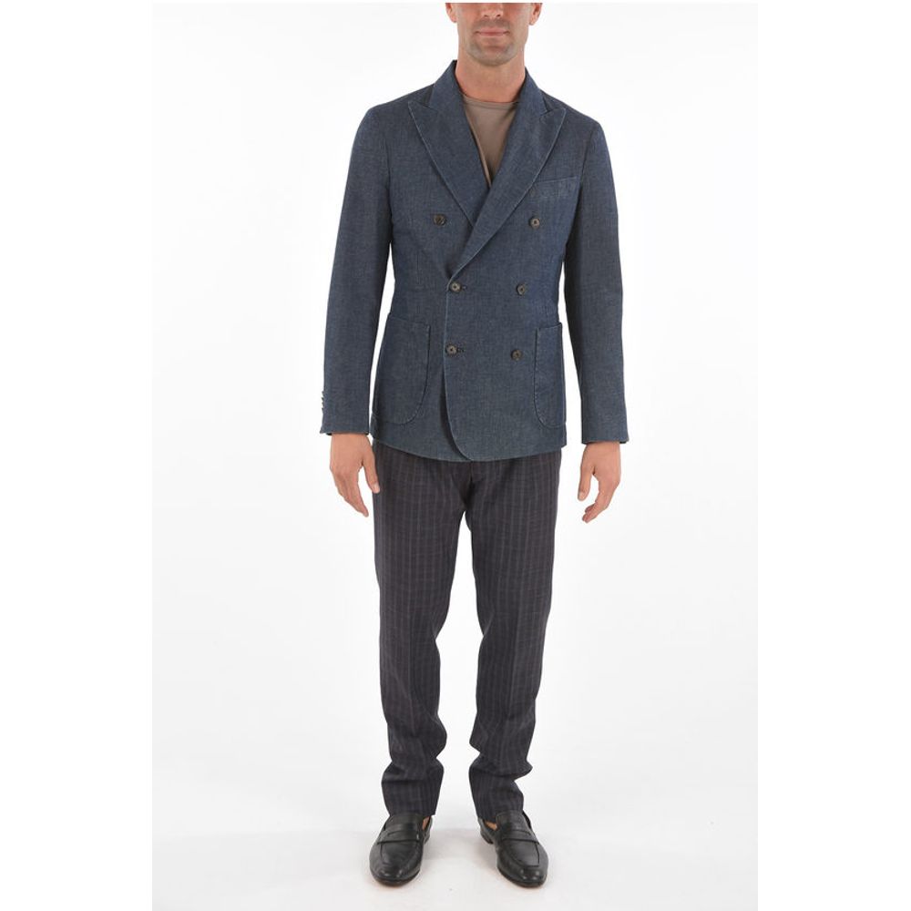 Corneliani CC COLLECTION side vents peak lapel patch pocket double-brea - Image 4