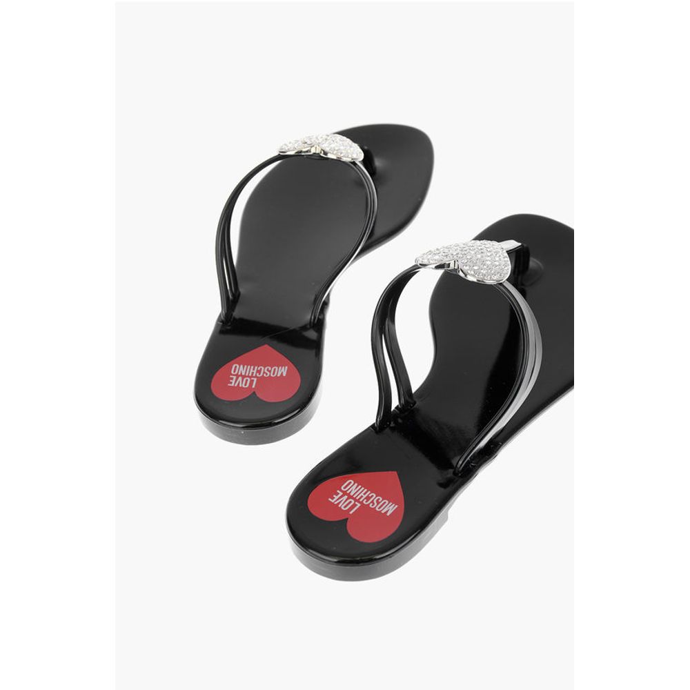 Moschino LOVE rubber thong sandals with heart detail - Image 2
