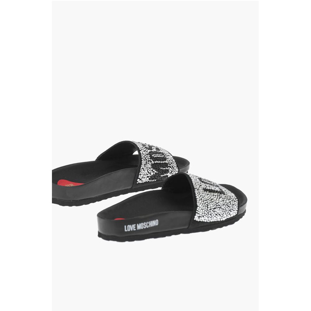 Moschino LOVE leather slides with rhinestones - Image 2