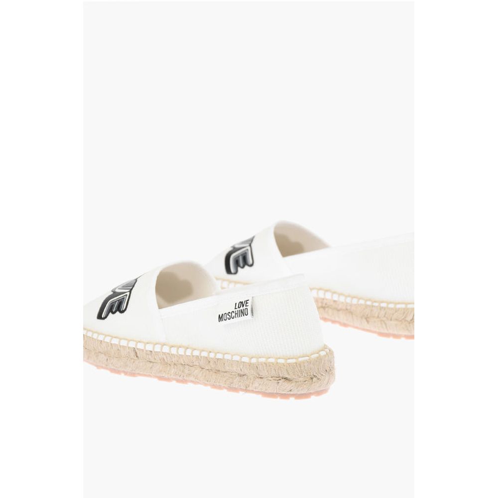 Moschino LOVE mesh espadrilles with logo-print and raffia sole - Image 2
