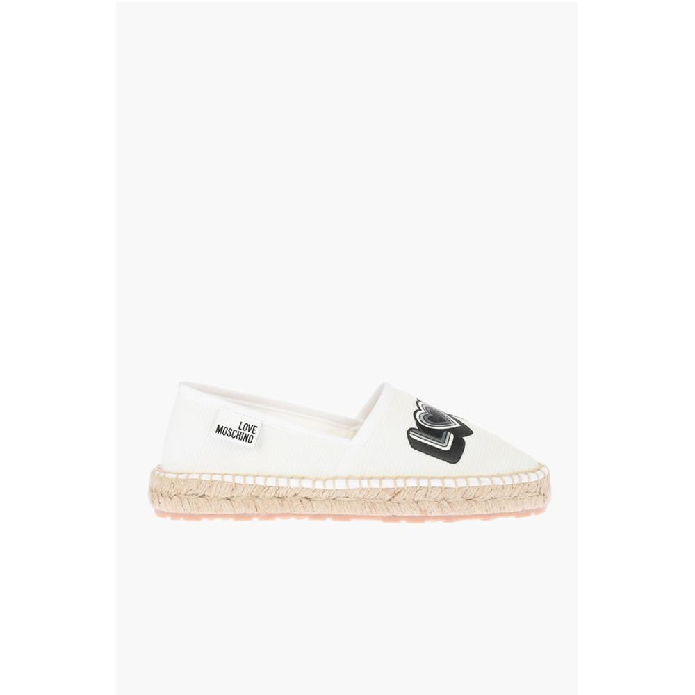 Moschino LOVE mesh espadrilles with logo-print and raffia sole - Image 3