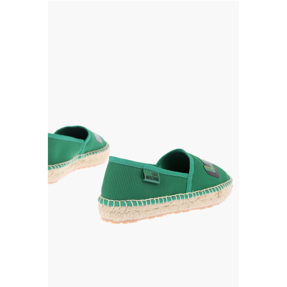 Moschino LOVE mesh espadrilles with logo-print and raffia sole - Image 2