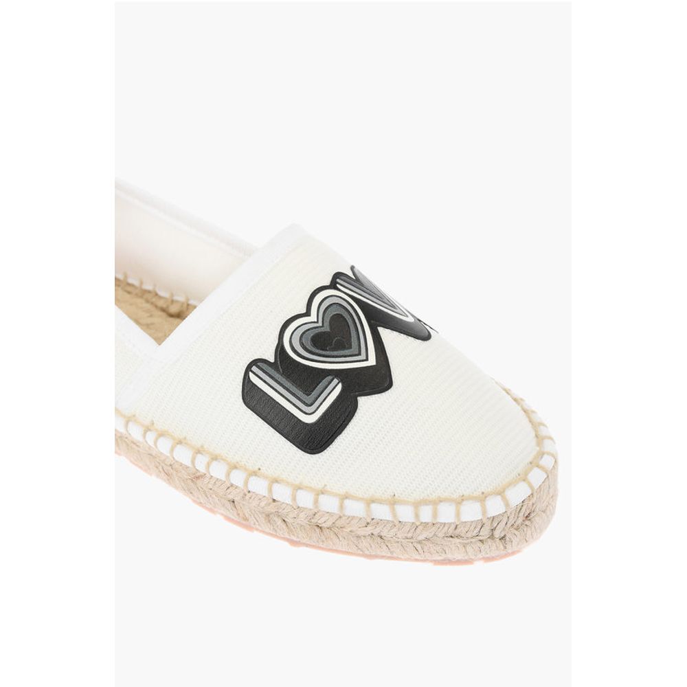 Moschino LOVE mesh espadrilles with logo-print and raffia sole - Image 4