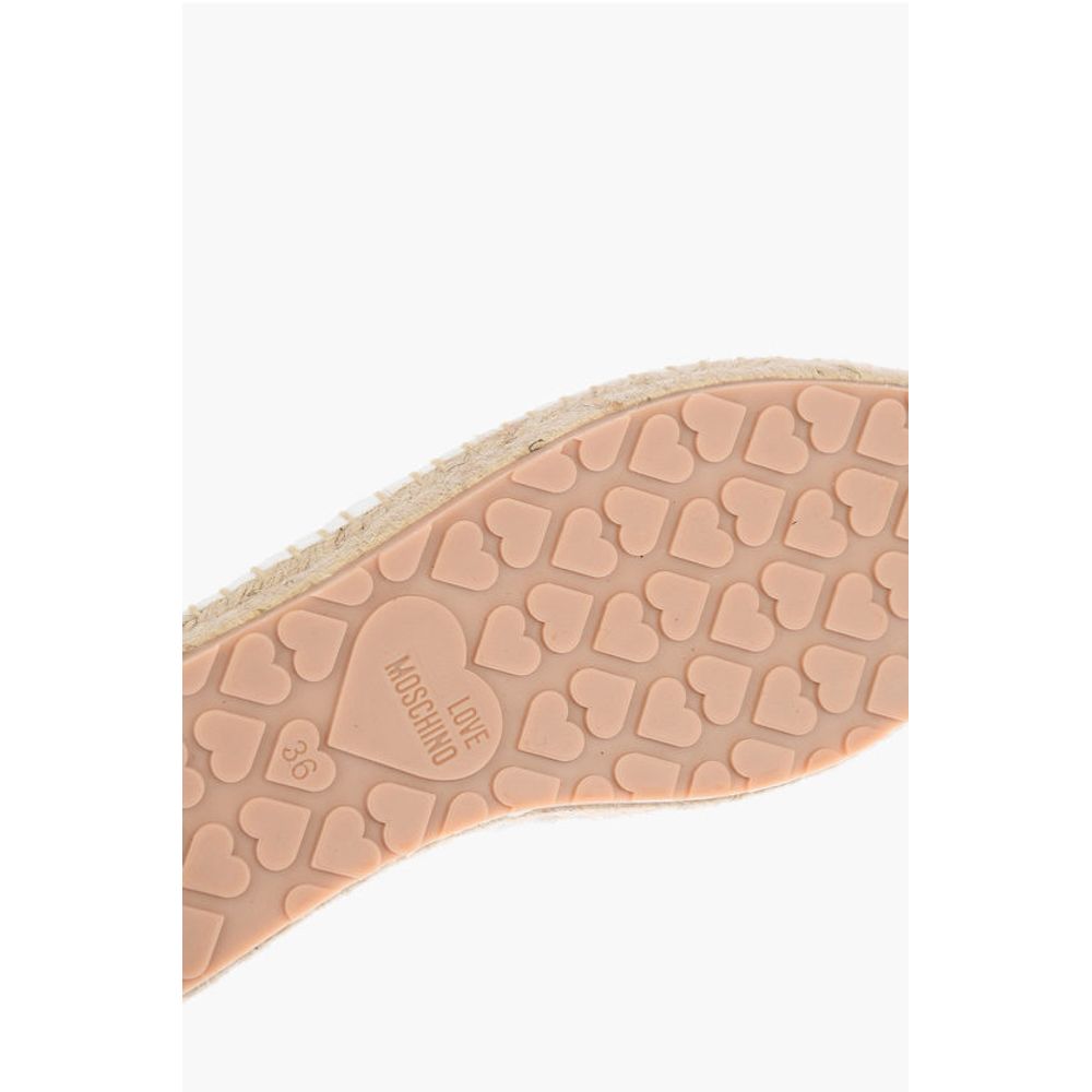 Moschino LOVE mesh espadrilles with logo-print and raffia sole - Image 5
