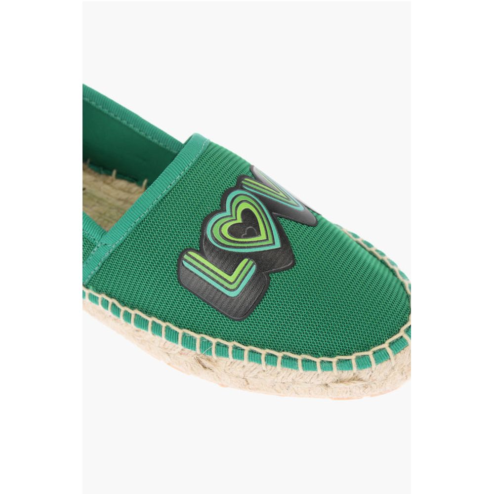 Moschino LOVE mesh espadrilles with logo-print and raffia sole - Image 4