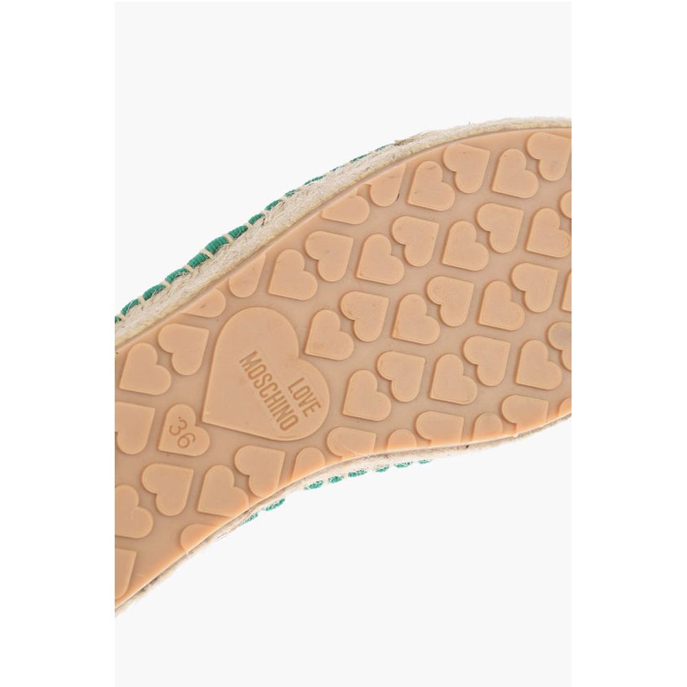 Moschino LOVE mesh espadrilles with logo-print and raffia sole - Image 5