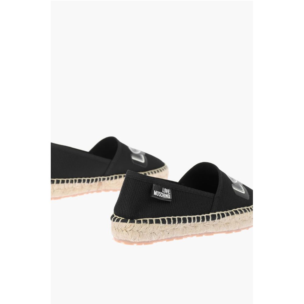Moschino LOVE mesh espadrilles with logo-print and raffia sole - Image 2