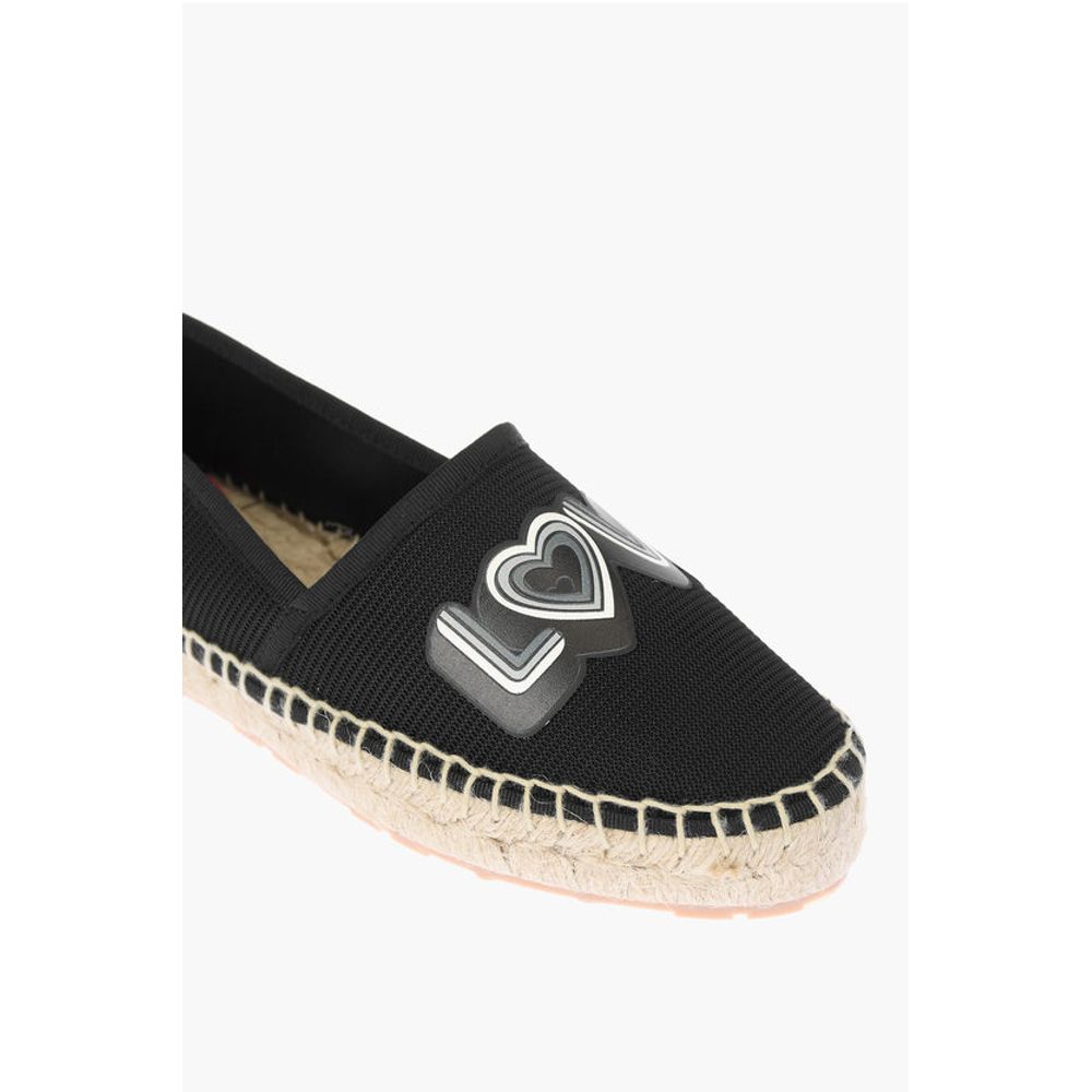 Moschino LOVE mesh espadrilles with logo-print and raffia sole - Image 4