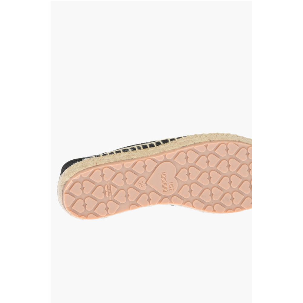 Moschino LOVE mesh espadrilles with logo-print and raffia sole - Image 5