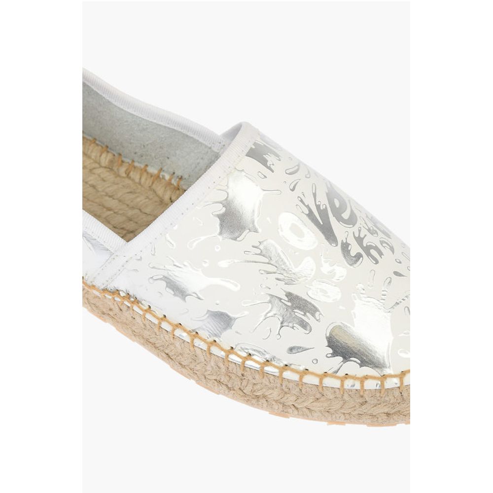 Moschino LOVE Leather SPLASH Platform Espadrilles with Logo 4 cm - Image 4