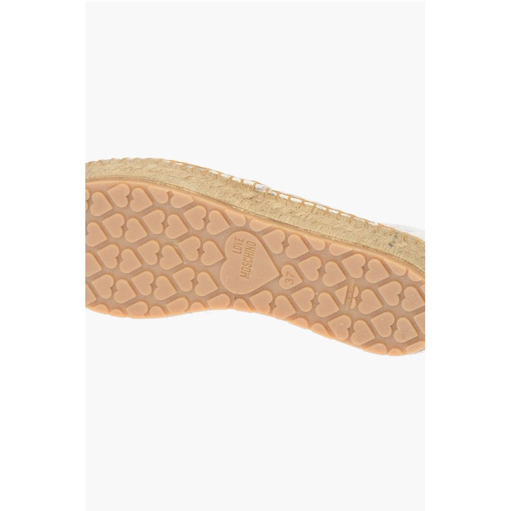 Moschino LOVE Leather SPLASH Platform Espadrilles with Logo 4 cm - Image 5