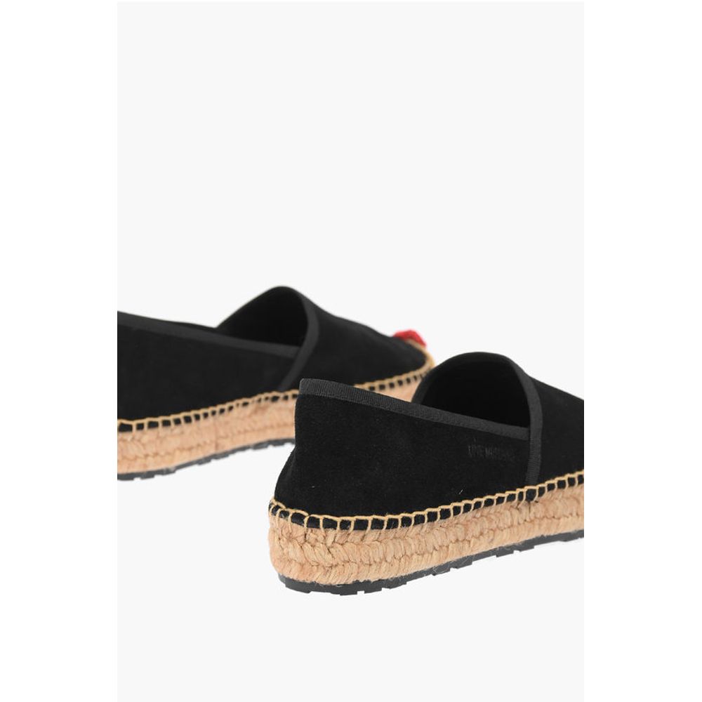 Moschino LOVE Suede Split Leather Platform Espadrilles with Heart Emd - Image 2