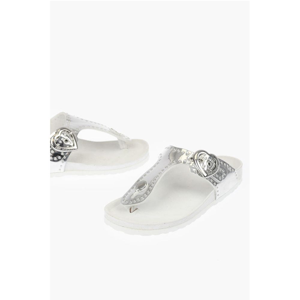 Moschino LOVE Flip-Flops BIRK130 with Mirror Effect