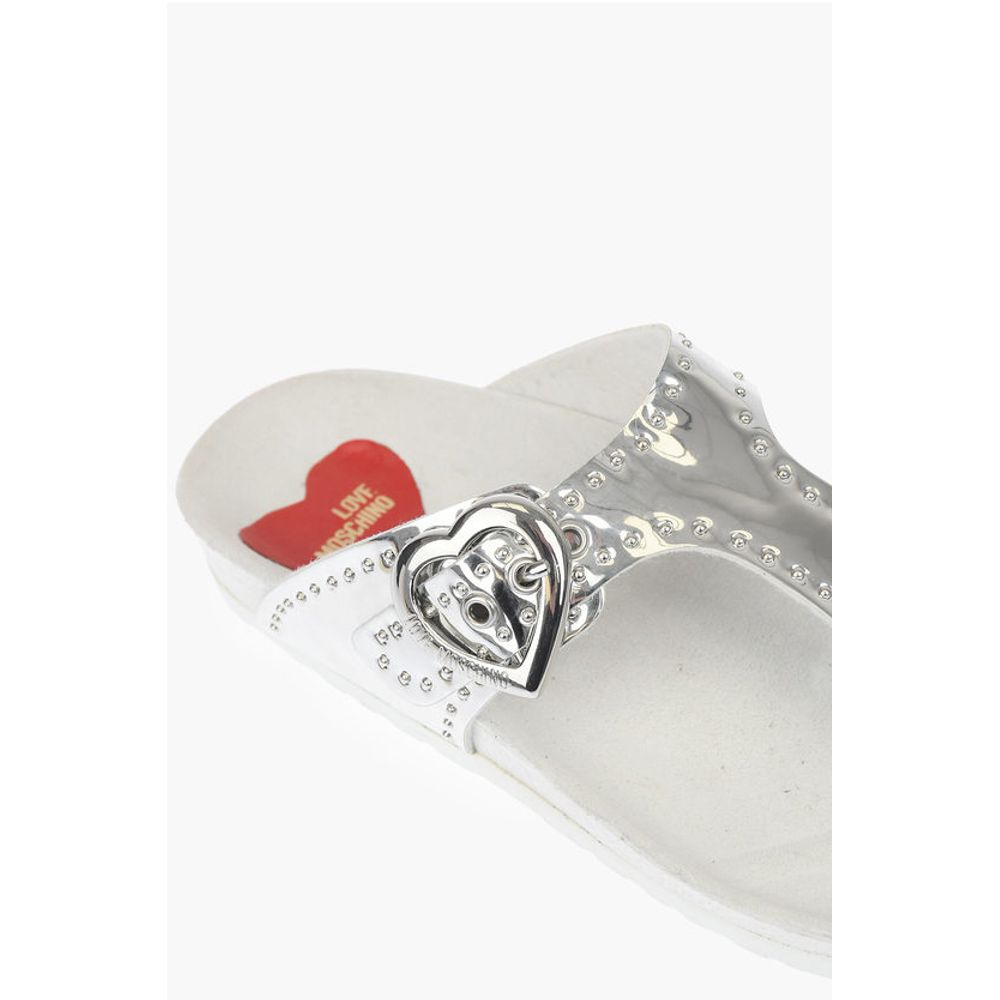Moschino LOVE Flip-Flops BIRK130 with Mirror Effect - Image 4