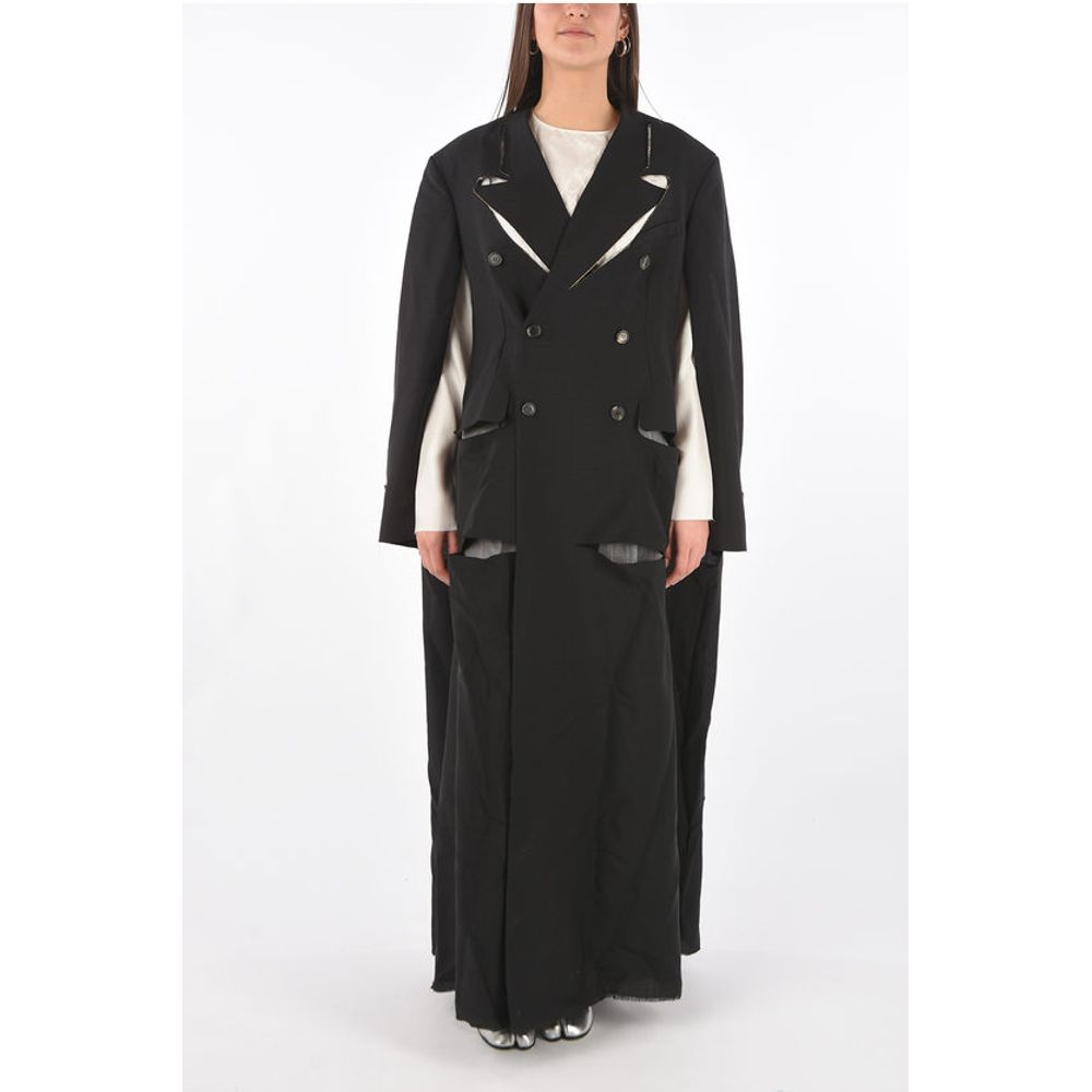 Maison Margiela MM0 cut out details double breasted coat
