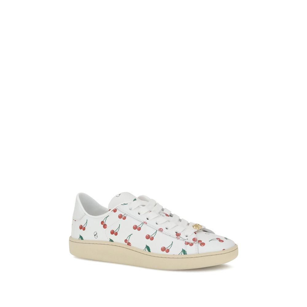 Valentino Garavani White Calf Leather Bos Taurus Low Top Sneakers - Image 2
