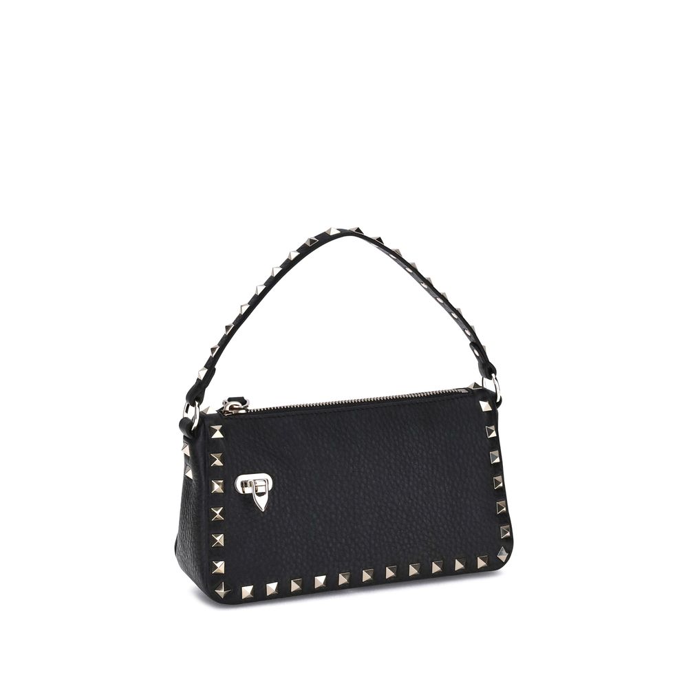 Valentino Garavani Black Calf Leather Bos Taurus Shoulder Bag - Image 3