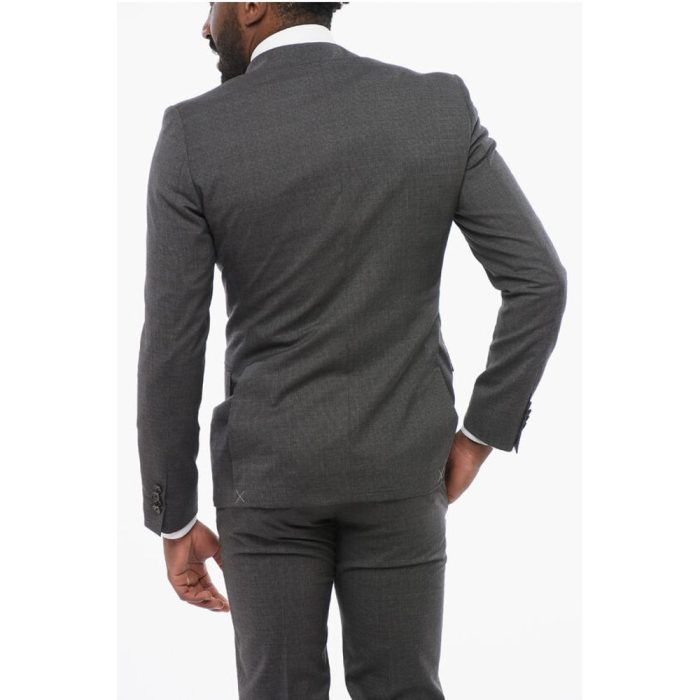 Corneliani CC COLLECTION Wool Blend RESET Single Breasted Suit With Fla - Image 5