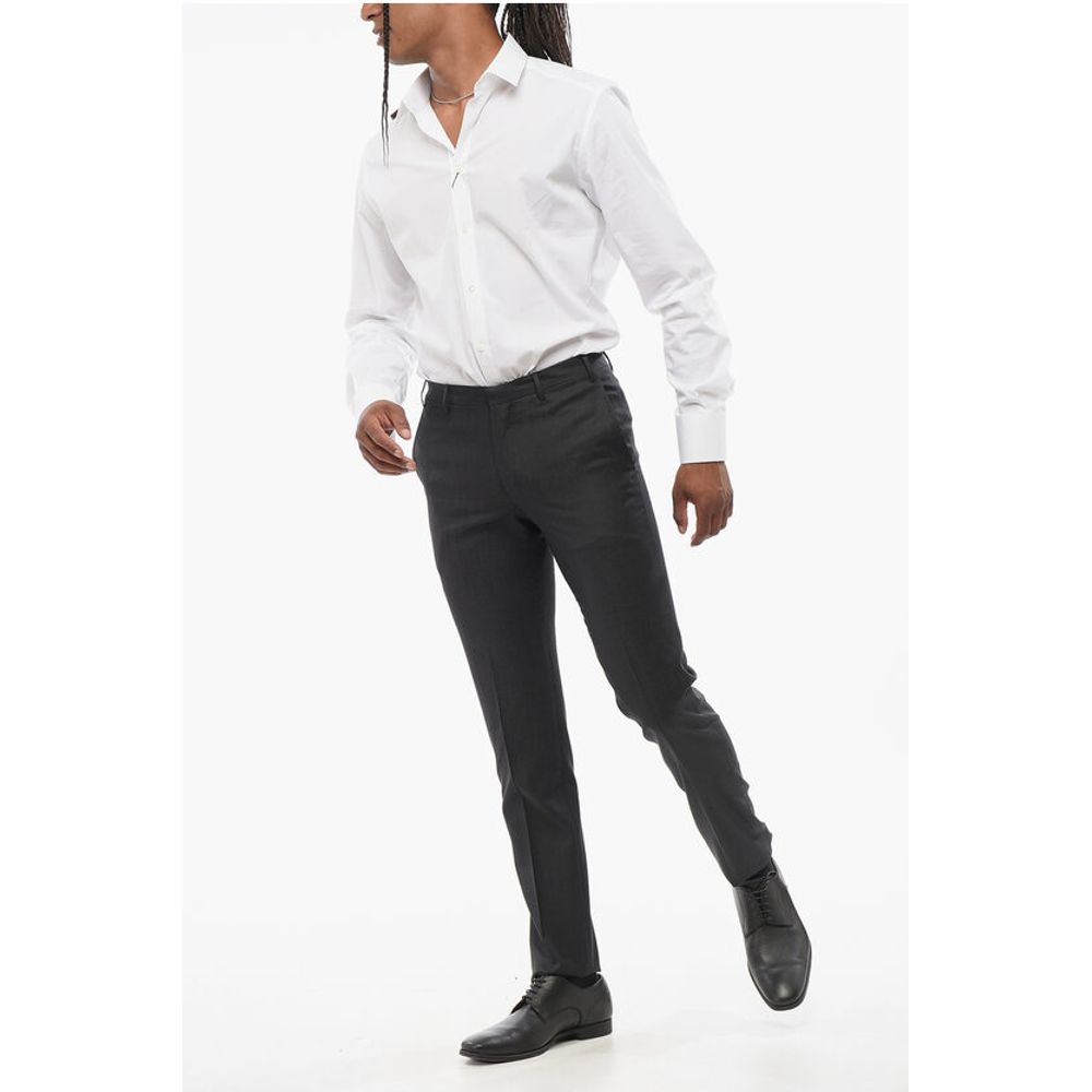 Corneliani CC COLLECTION Wool and Silk Blend Pants - Image 4