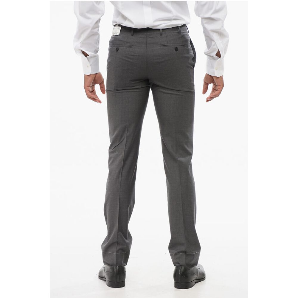 Corneliani Virgin Wool LEADER Pants with Flush Pockets - Image 2