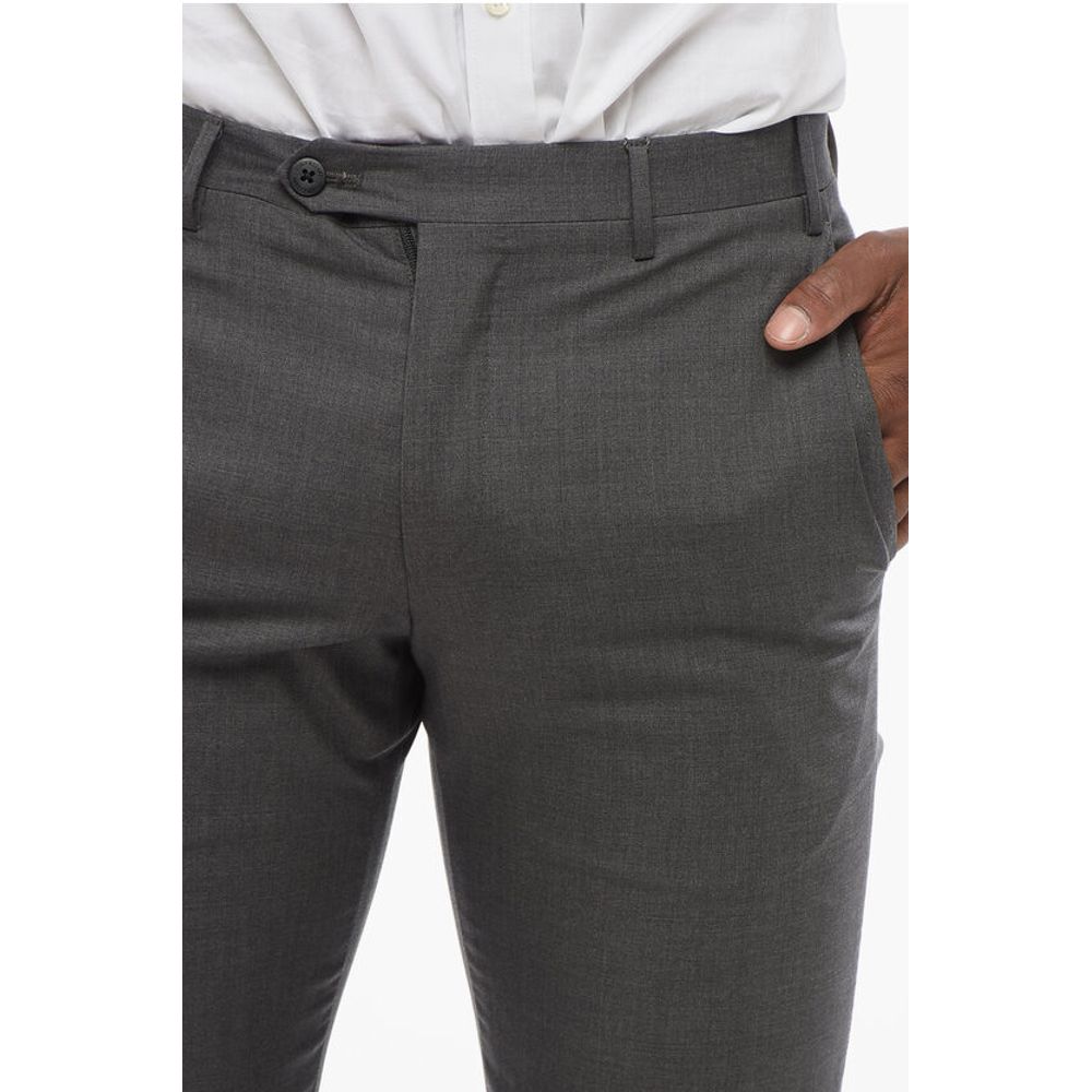 Corneliani Virgin Wool LEADER Pants with Flush Pockets - Image 3