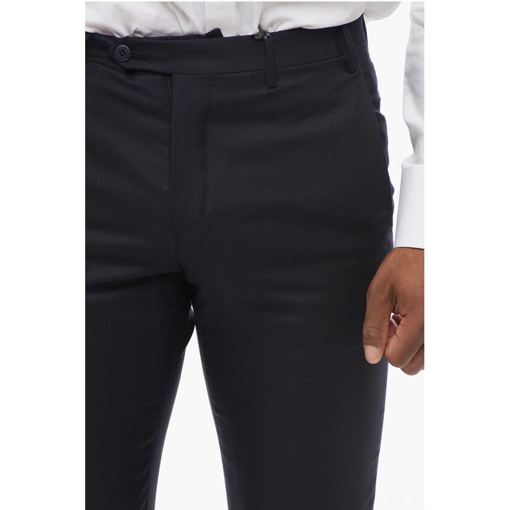 Corneliani Virgin Wool Pants with Belt Loops - Image 3