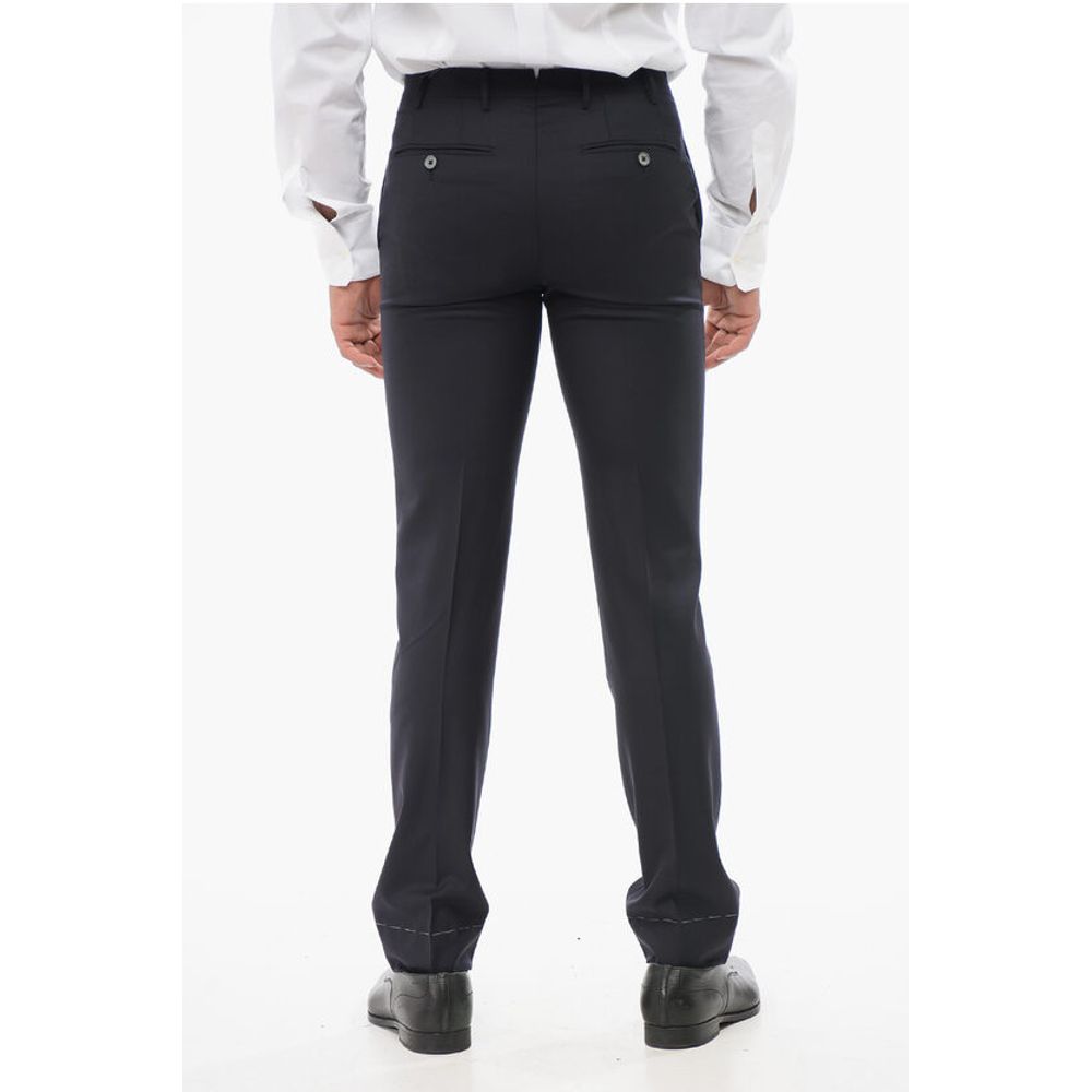 Corneliani Virgin Wool LEADER Pants with Flush Pockets - Image 2