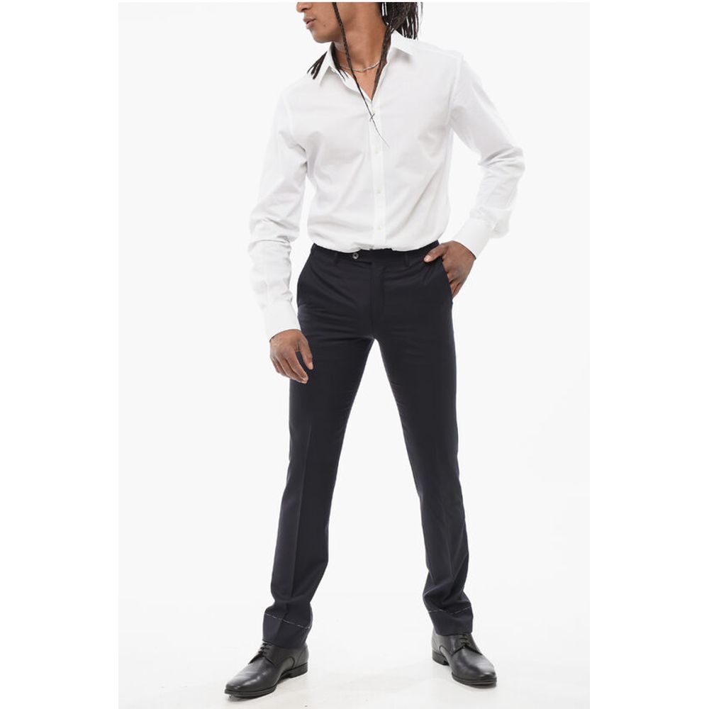 Corneliani Virgin Wool LEADER Pants with Flush Pockets - Image 4