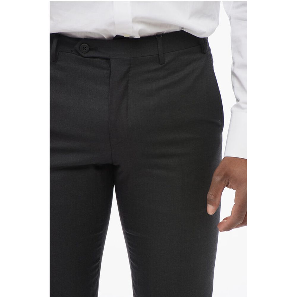 Corneliani Virgin Wool LEADER Pants with Flush Pockets - Image 3