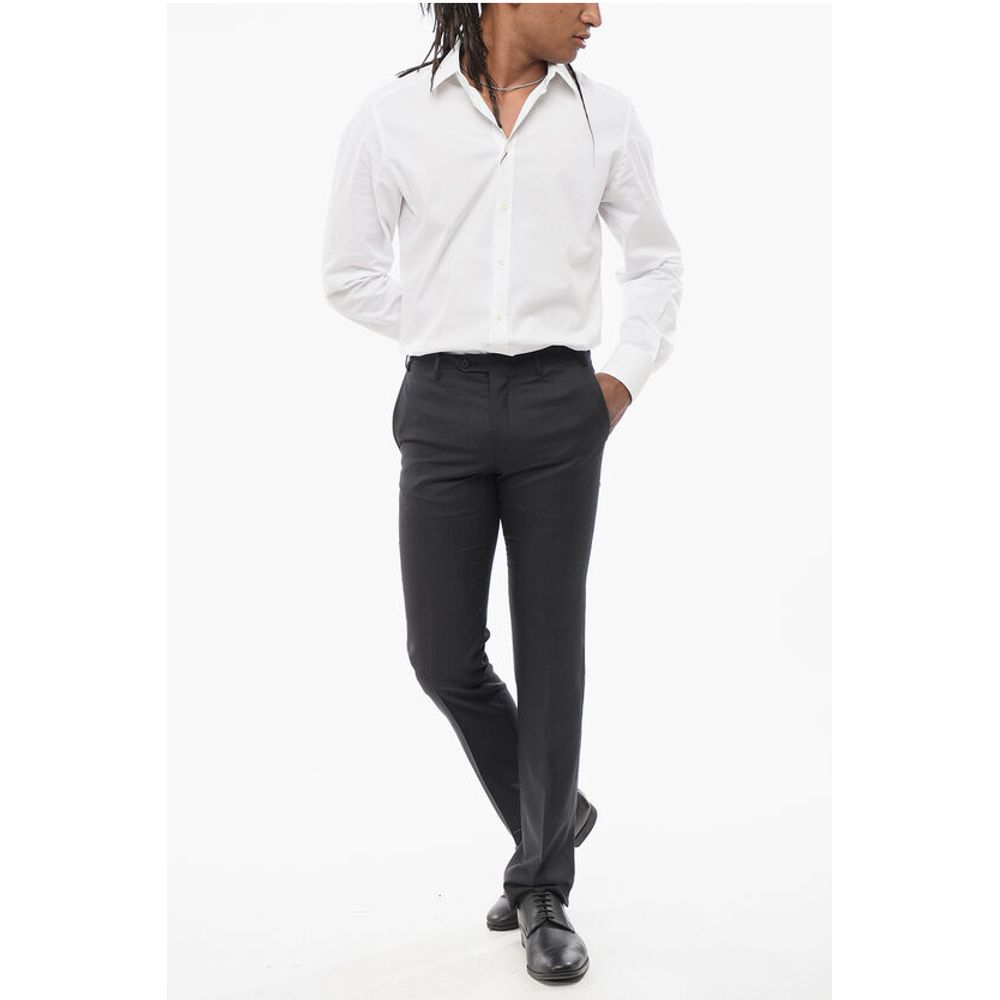 Corneliani Virgin Wool LEADER Pants with Flush Pockets - Image 4