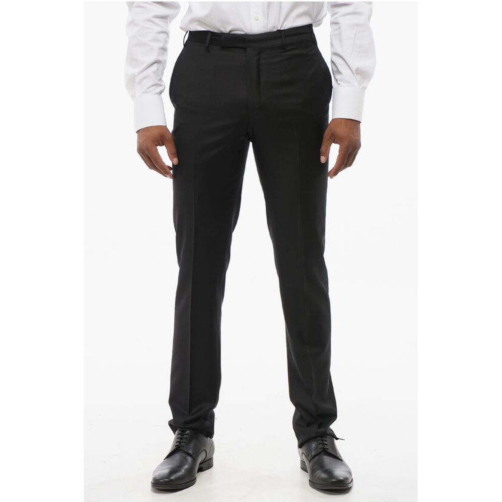 Corneliani TREND Virgin Wool Pants with Belt Loops
