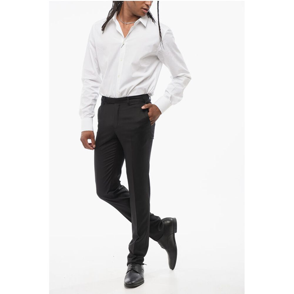 Corneliani TREND Virgin Wool Pants with Belt Loops - Image 4