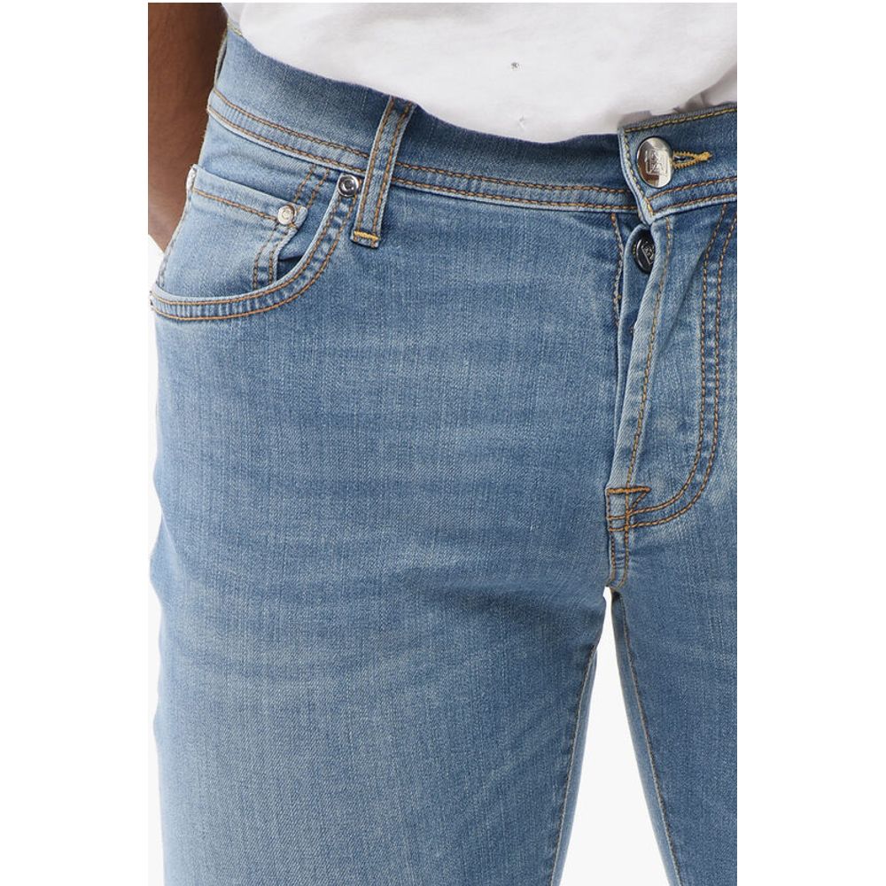 Corneliani ID Stretch Cotton Slim Fit Denims 16cm - Image 3