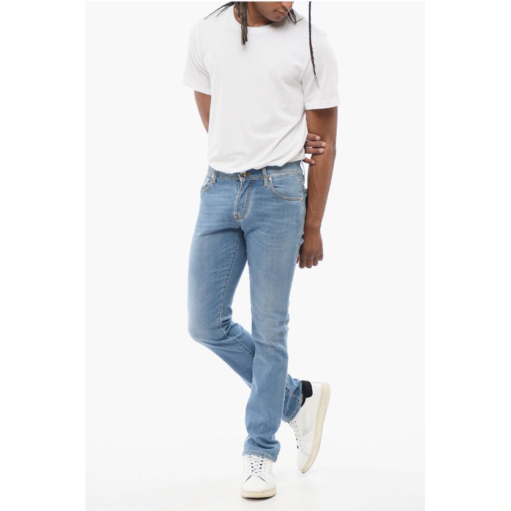 Corneliani ID Stretch Cotton Slim Fit Denims 16cm - Image 4