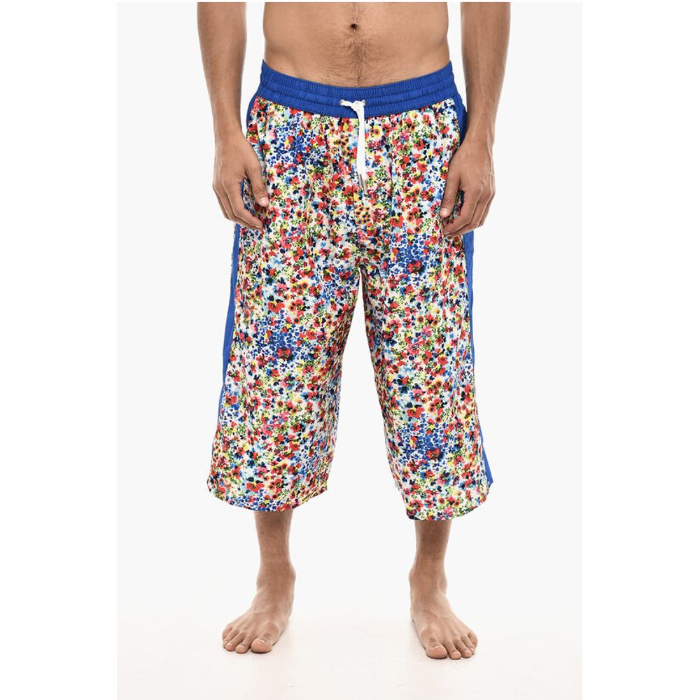 Dsquared² Maxi Swim Shorts With Floral Print