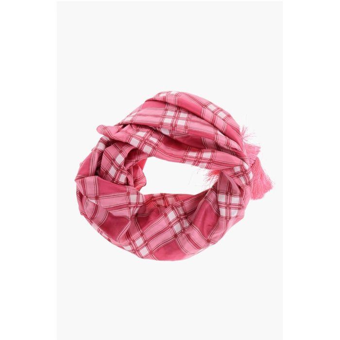 Dsquared² Checked Silk Foulard with Tassels