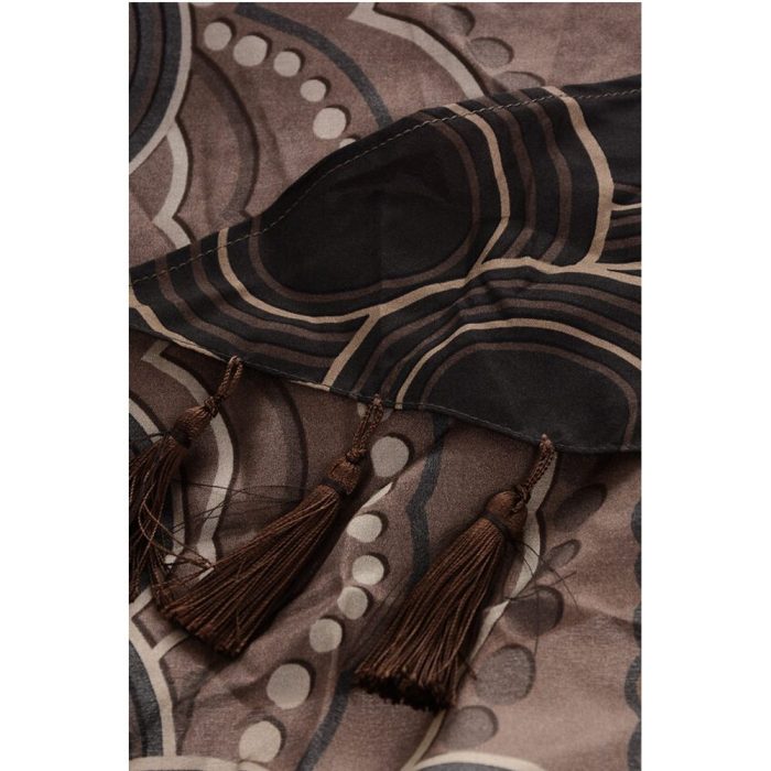 Dsquared² Patterned Silk Foulard with Tassels - Image 3