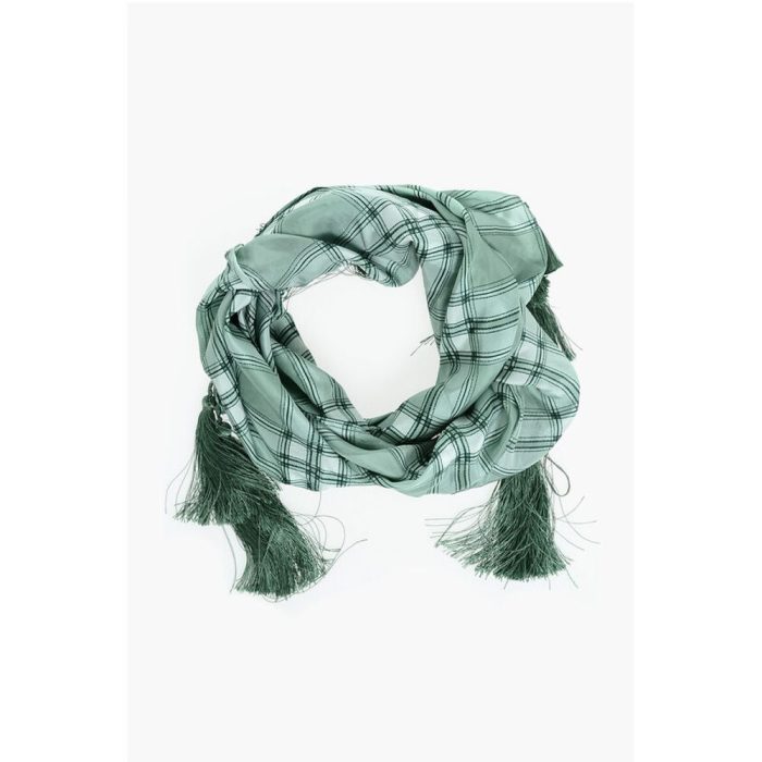 Dsquared² Checked Silk Foulard with Tassels