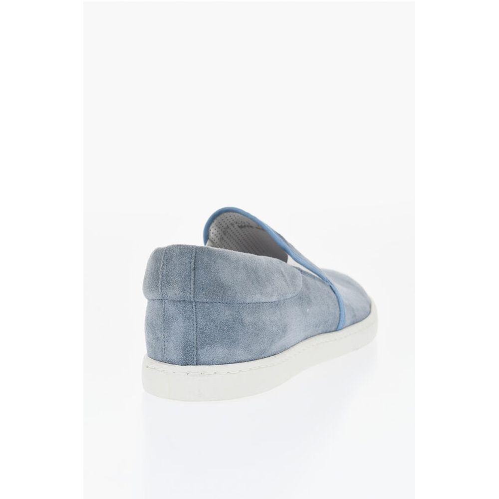 Corneliani ID Suede Slip On Sneakers with Contrasting Sole - Image 2