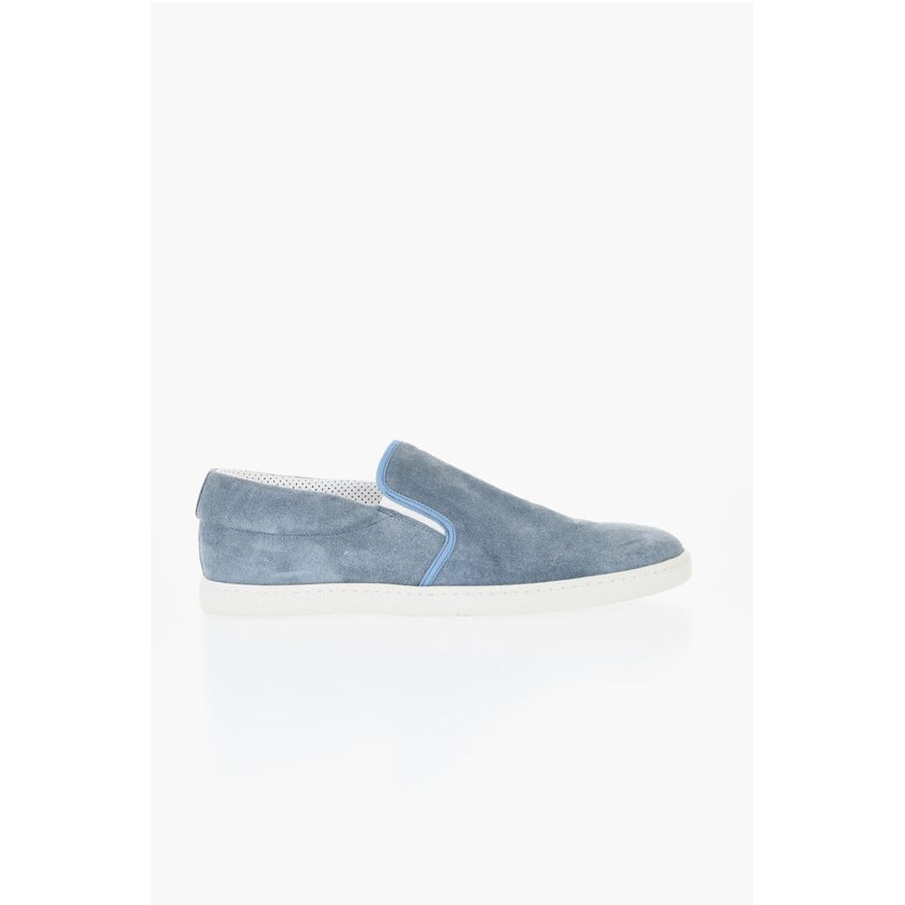 Corneliani ID Suede Slip On Sneakers with Contrasting Sole - Image 3