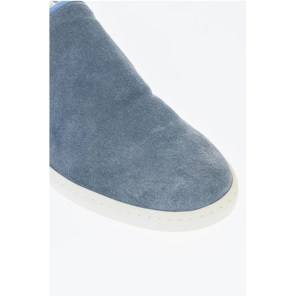 Corneliani ID Suede Slip On Sneakers with Contrasting Sole - Image 4