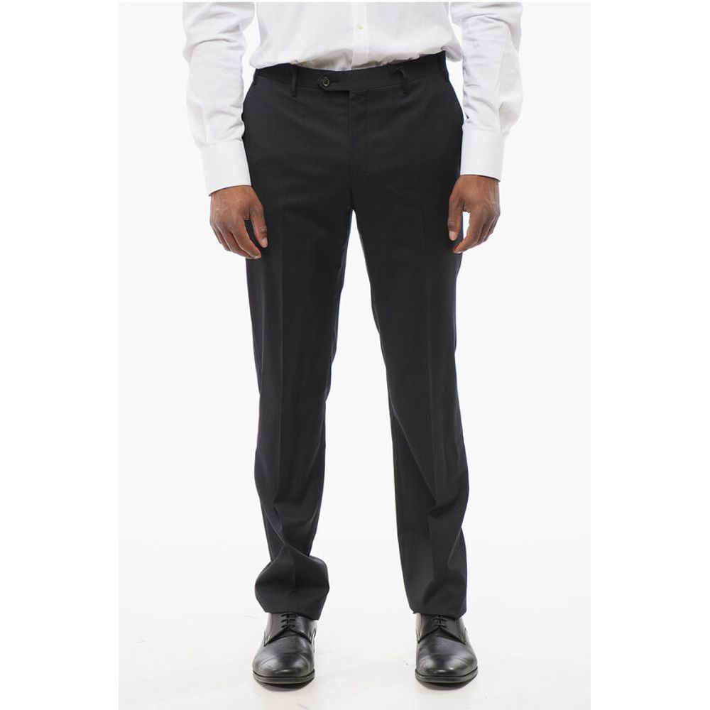 Corneliani Solid Color Virgin Wool Pants