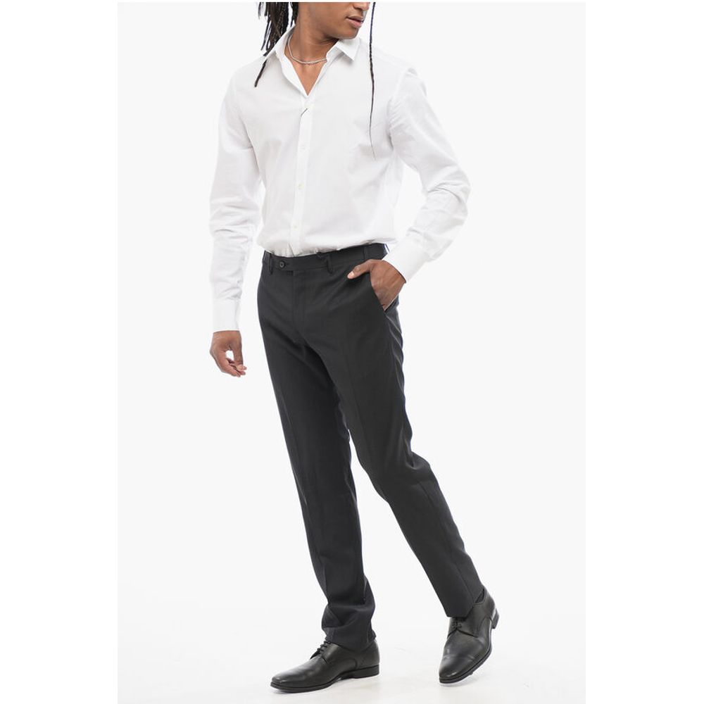 Corneliani Solid Color Virgin Wool Pants - Image 4