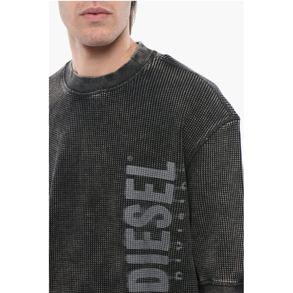 Diesel RED TAG Cotton S-COOLWAFY-N1 Crew-Neck Sweater with Side Log - Image 3