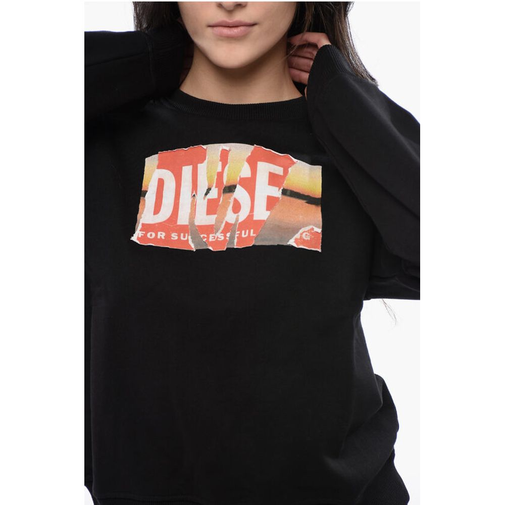 Diesel RED TAG Cotton F-REGGY-POFF Crew-neck Sweatshirt with Fronta - Image 3