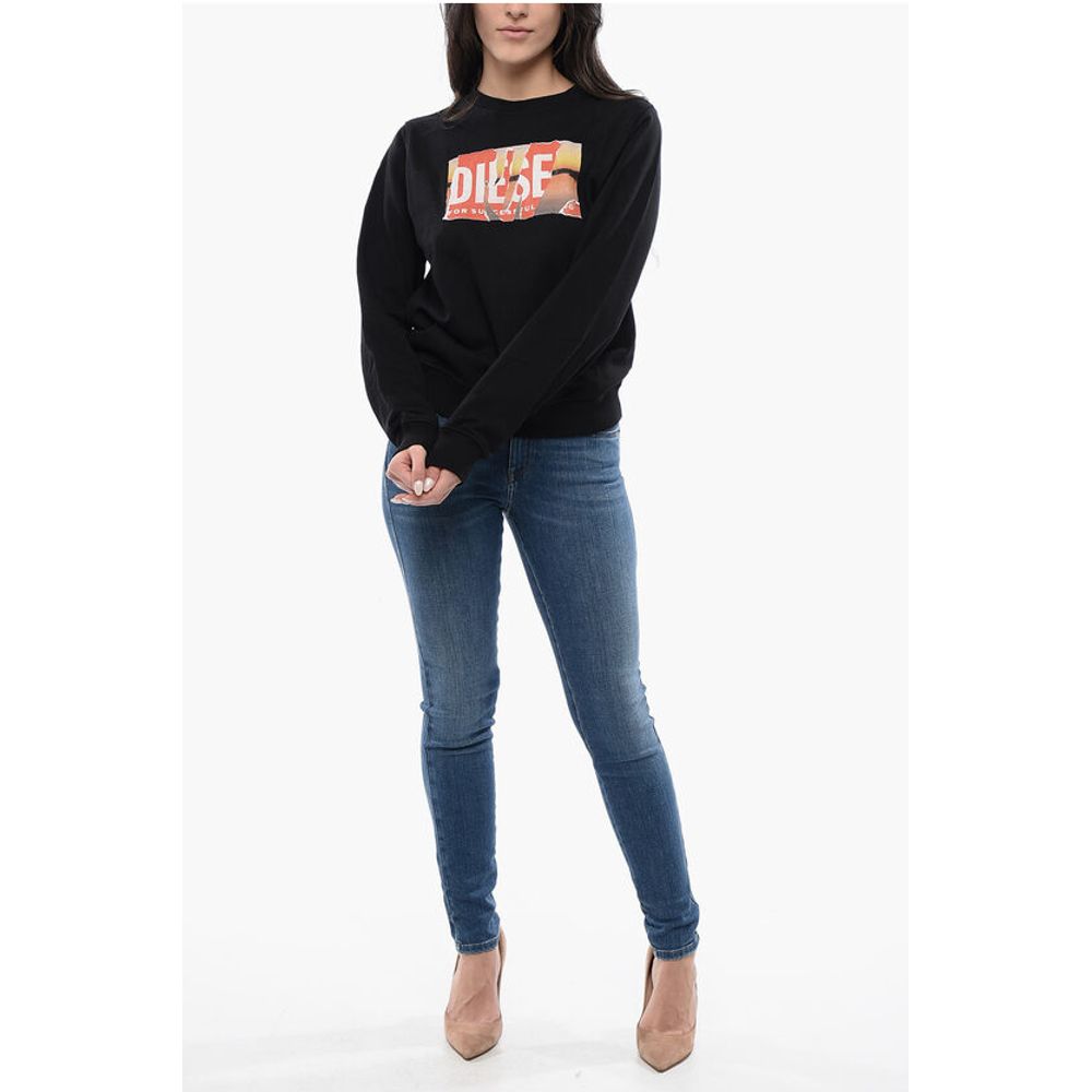 Diesel RED TAG Cotton F-REGGY-POFF Crew-neck Sweatshirt with Fronta - Image 4