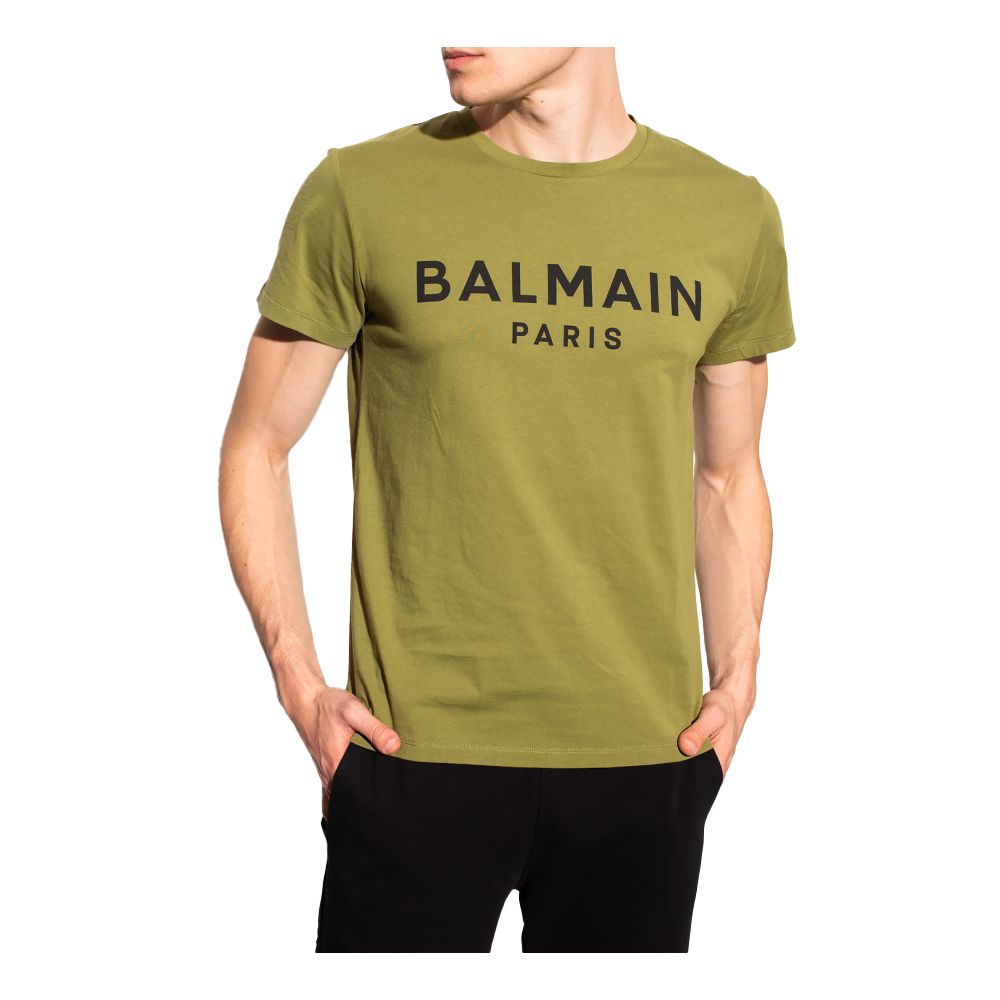Balmain Green Cotton T-Shirt - Image 3
