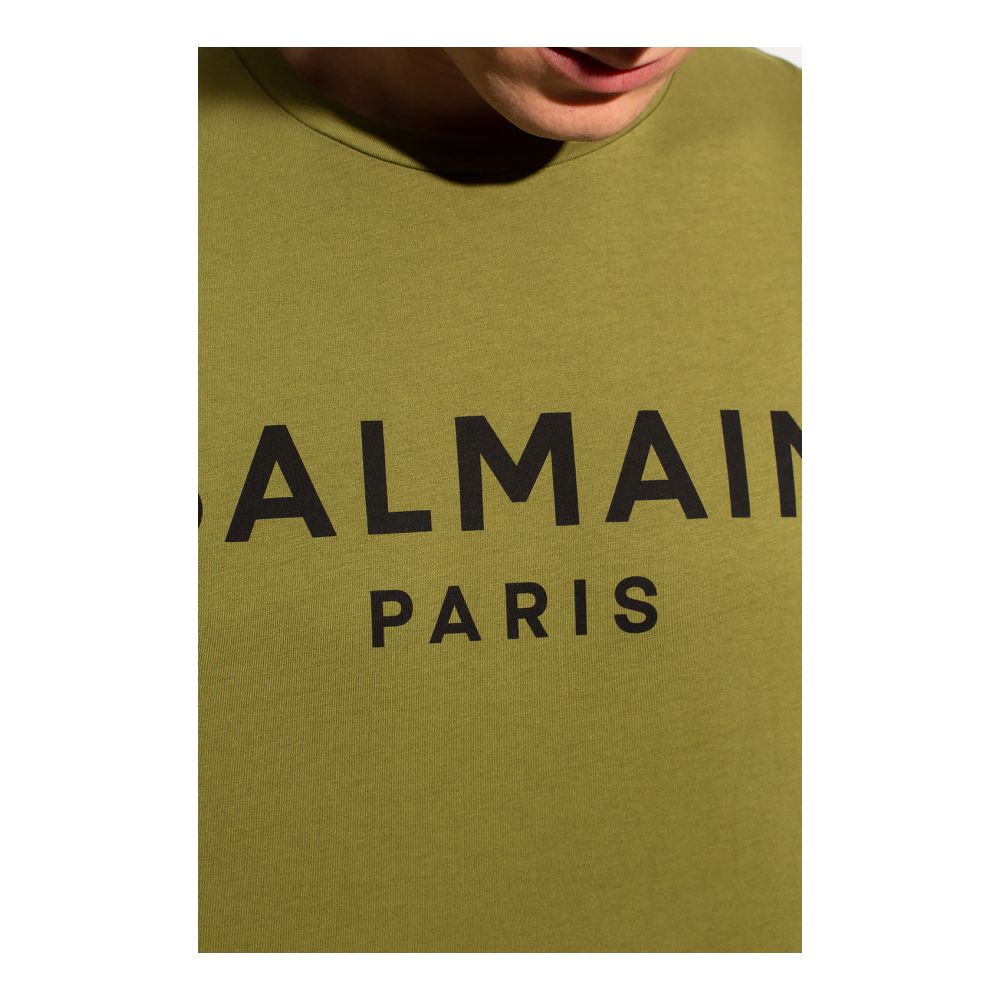 Balmain Green Cotton T-Shirt - Image 4