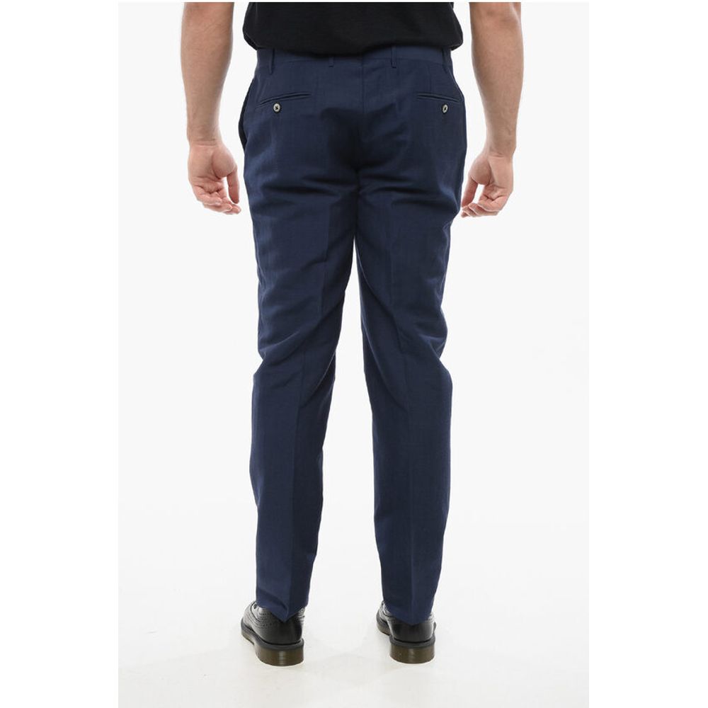 Corneliani Blended Linen Bouclè Effect Pants with Four Pockets - Image 2