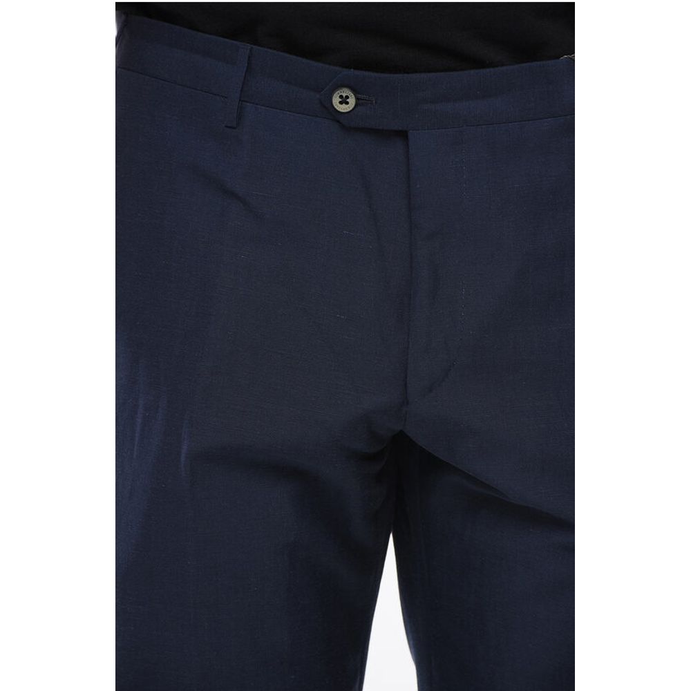 Corneliani Blended Linen Bouclè Effect Pants with Four Pockets - Image 3